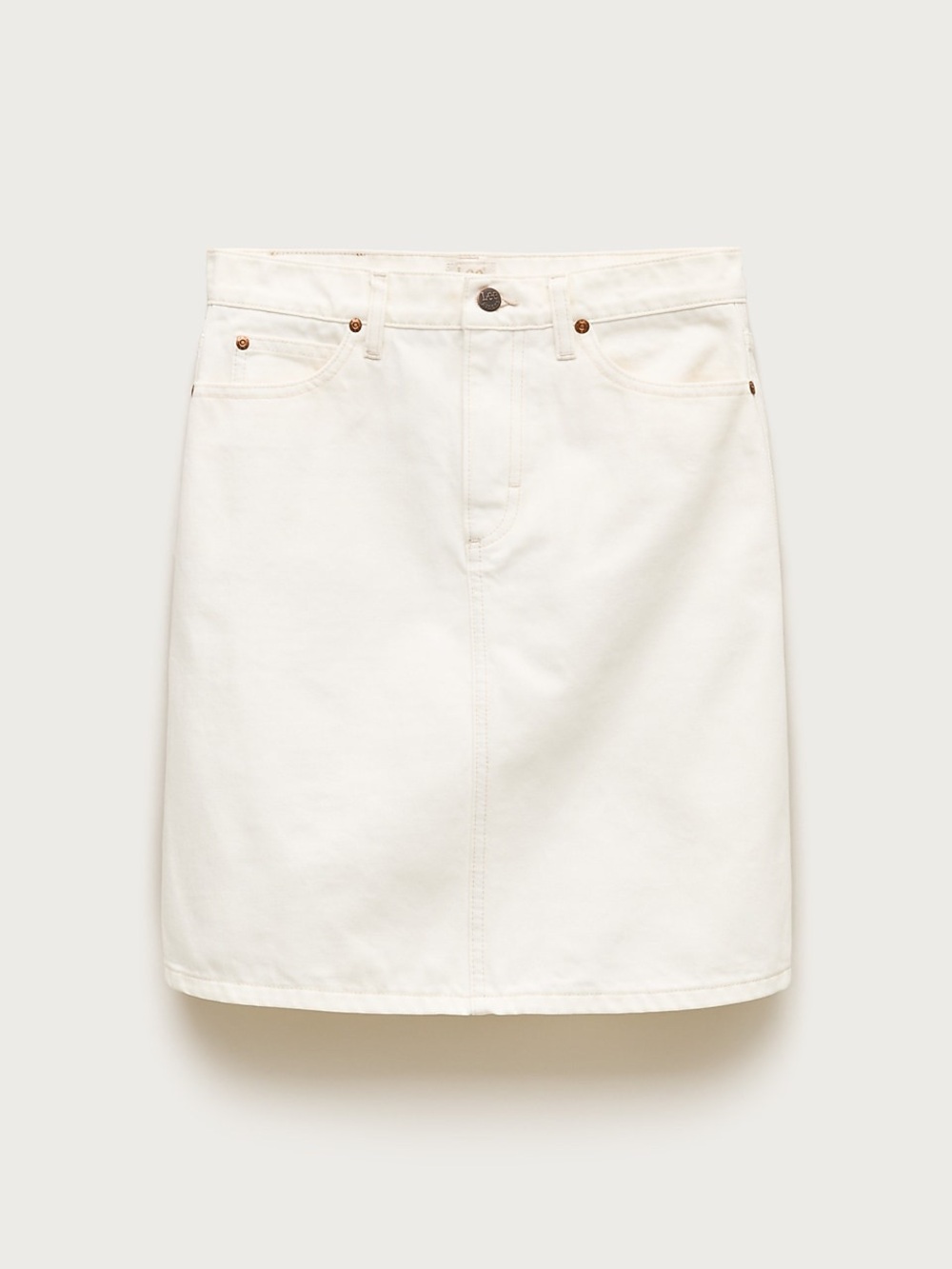 White denim skirt